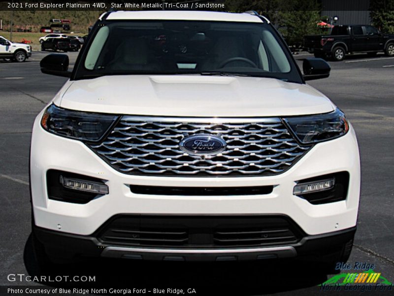Star White Metallic Tri-Coat / Sandstone 2021 Ford Explorer Platinum 4WD
