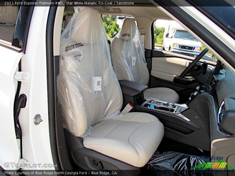 Star White Metallic Tri-Coat / Sandstone 2021 Ford Explorer Platinum 4WD