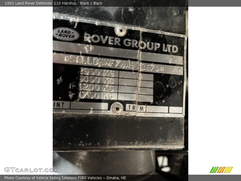Black / Black 1991 Land Rover Defender 110 Hardtop