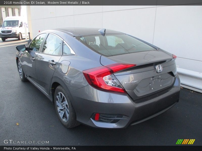 Modern Steel Metallic / Black 2018 Honda Civic EX Sedan