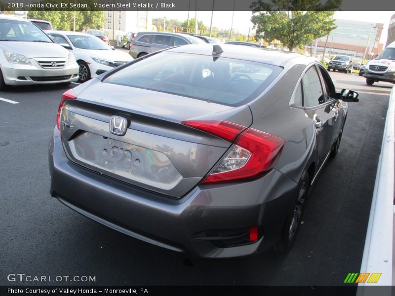 Modern Steel Metallic / Black 2018 Honda Civic EX Sedan