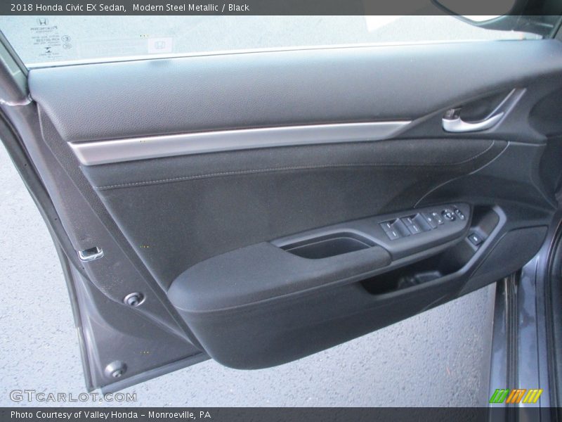Modern Steel Metallic / Black 2018 Honda Civic EX Sedan