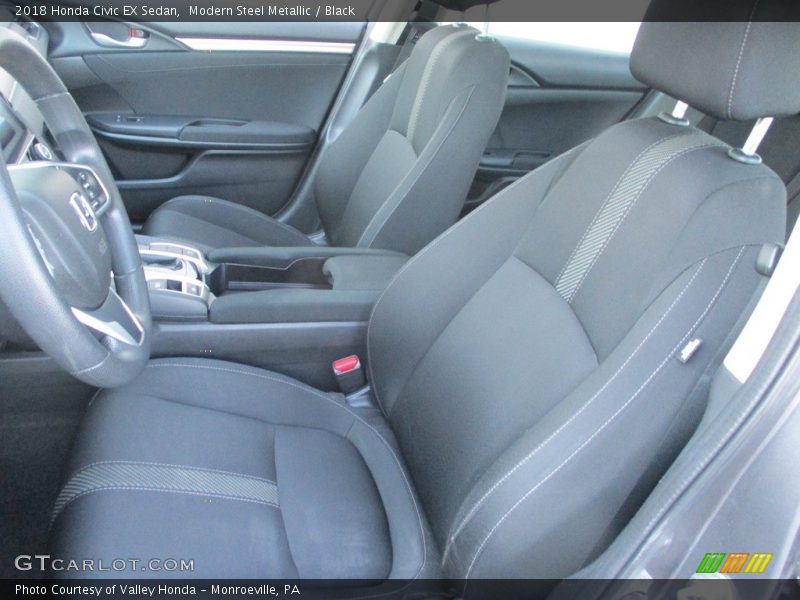 Modern Steel Metallic / Black 2018 Honda Civic EX Sedan