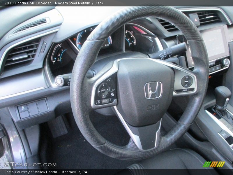 Modern Steel Metallic / Black 2018 Honda Civic EX Sedan