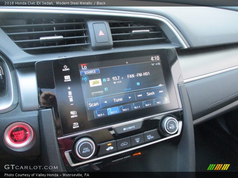 Modern Steel Metallic / Black 2018 Honda Civic EX Sedan