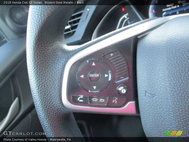Modern Steel Metallic / Black 2018 Honda Civic EX Sedan