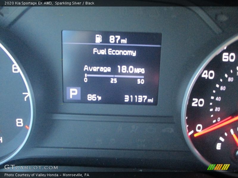 Sparkling Silver / Black 2020 Kia Sportage EX AWD