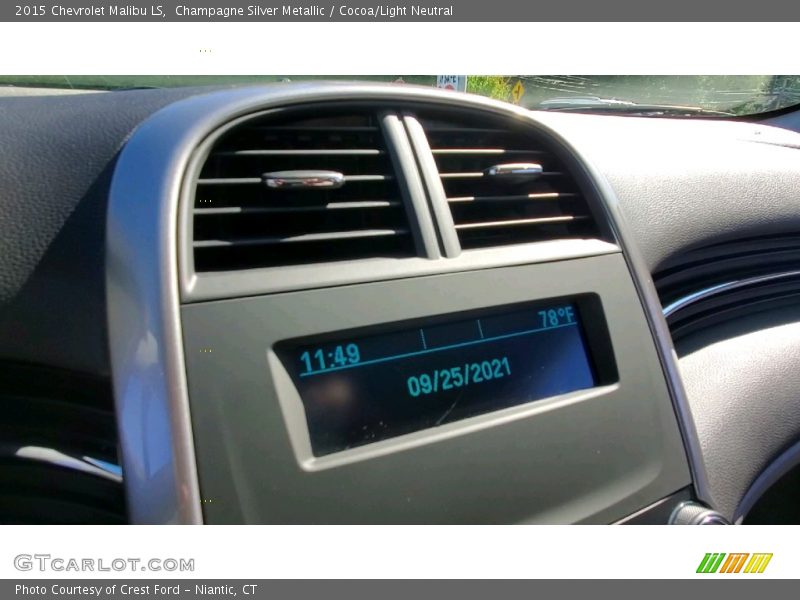 Champagne Silver Metallic / Cocoa/Light Neutral 2015 Chevrolet Malibu LS