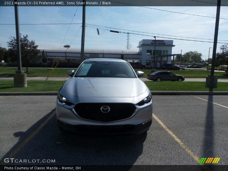 Sonic Silver Metallic / Black 2021 Mazda CX-30 Preferred AWD