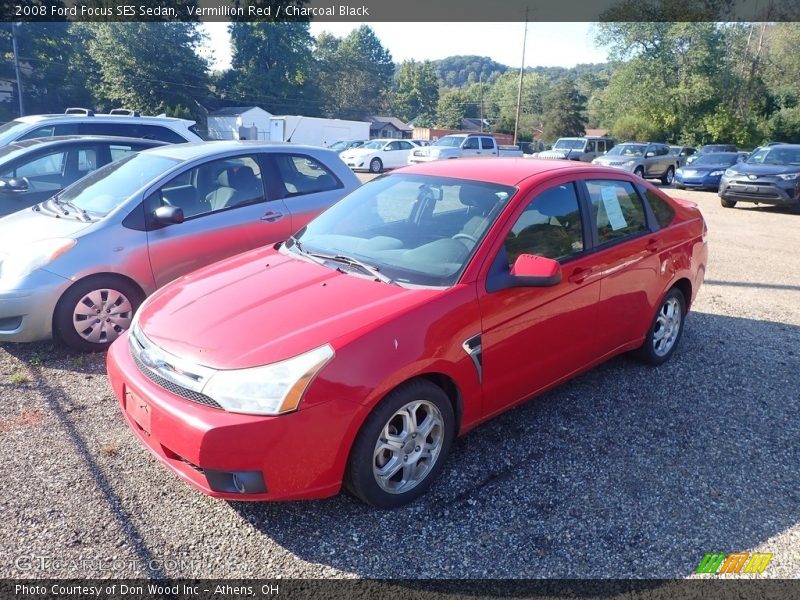 Vermillion Red / Charcoal Black 2008 Ford Focus SES Sedan