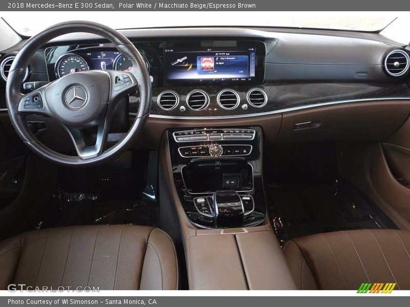 Polar White / Macchiato Beige/Espresso Brown 2018 Mercedes-Benz E 300 Sedan