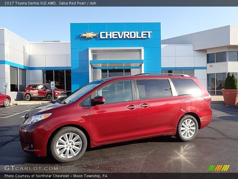 Salsa Red Pearl / Ash 2017 Toyota Sienna XLE AWD