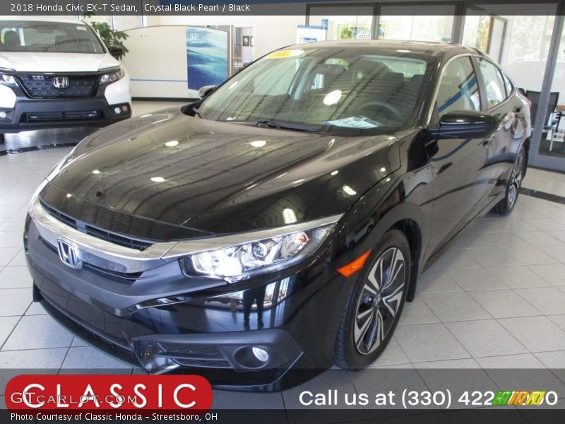 Crystal Black Pearl / Black 2018 Honda Civic EX-T Sedan