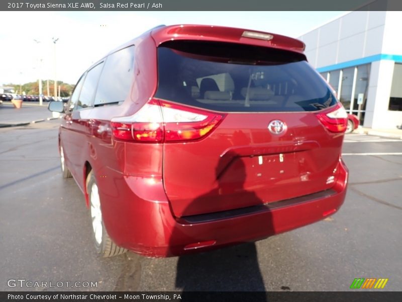 Salsa Red Pearl / Ash 2017 Toyota Sienna XLE AWD