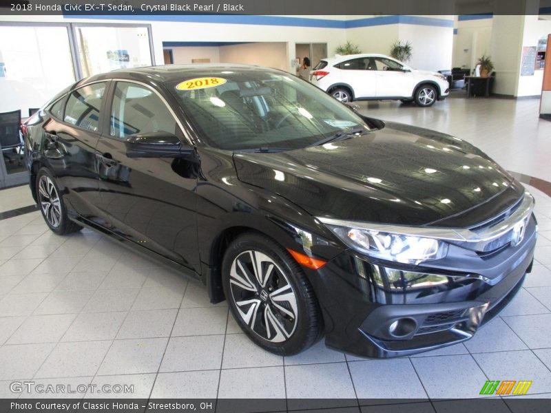 Crystal Black Pearl / Black 2018 Honda Civic EX-T Sedan