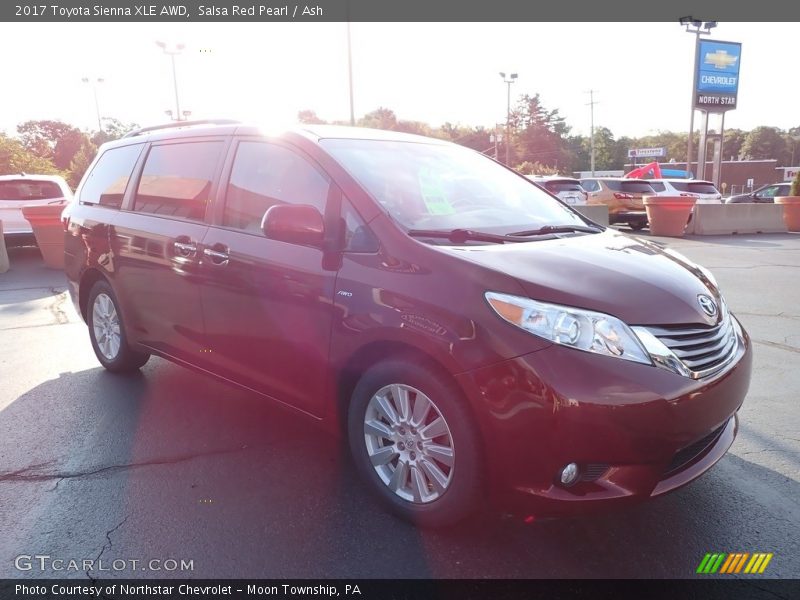Salsa Red Pearl / Ash 2017 Toyota Sienna XLE AWD