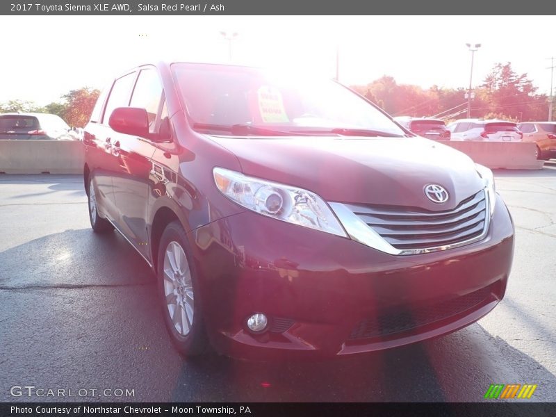 Salsa Red Pearl / Ash 2017 Toyota Sienna XLE AWD