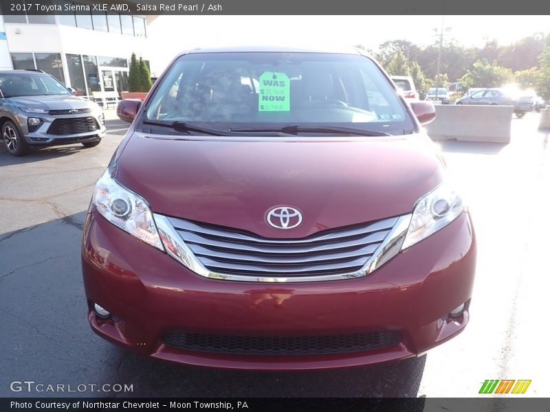 Salsa Red Pearl / Ash 2017 Toyota Sienna XLE AWD