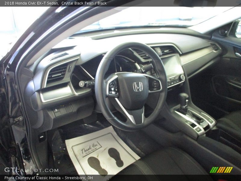 Crystal Black Pearl / Black 2018 Honda Civic EX-T Sedan