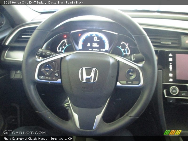 Crystal Black Pearl / Black 2018 Honda Civic EX-T Sedan