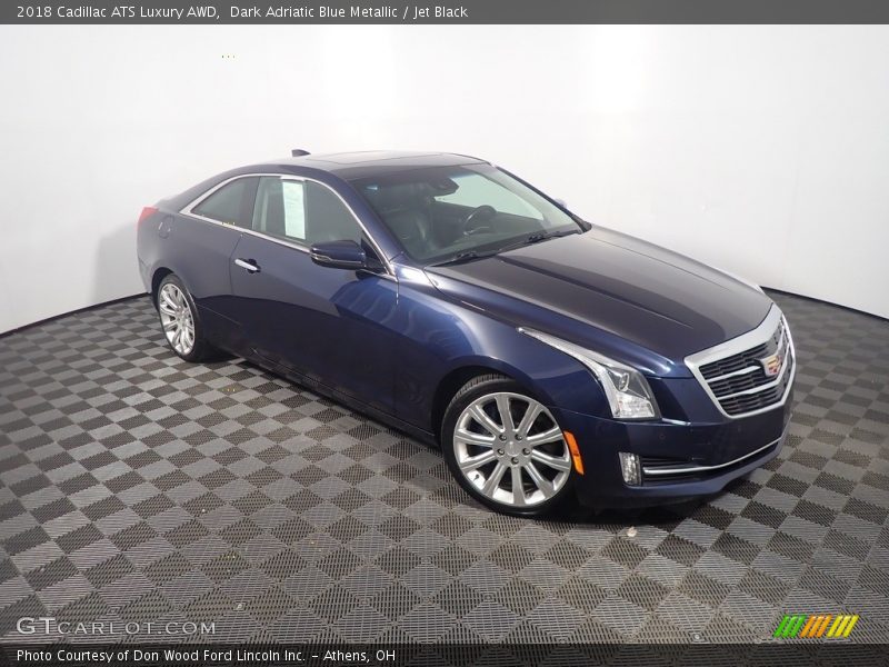 Dark Adriatic Blue Metallic / Jet Black 2018 Cadillac ATS Luxury AWD