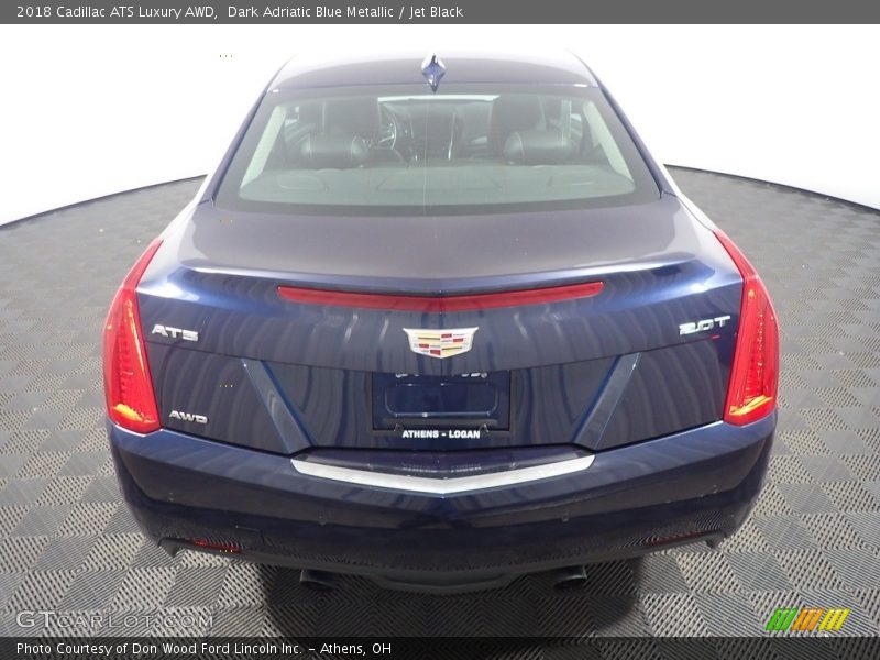 Dark Adriatic Blue Metallic / Jet Black 2018 Cadillac ATS Luxury AWD