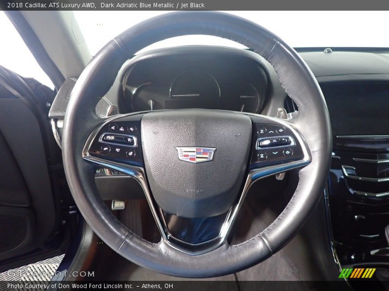 Dark Adriatic Blue Metallic / Jet Black 2018 Cadillac ATS Luxury AWD