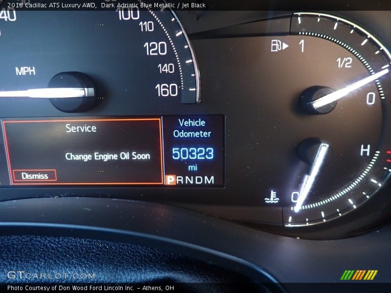 Dark Adriatic Blue Metallic / Jet Black 2018 Cadillac ATS Luxury AWD