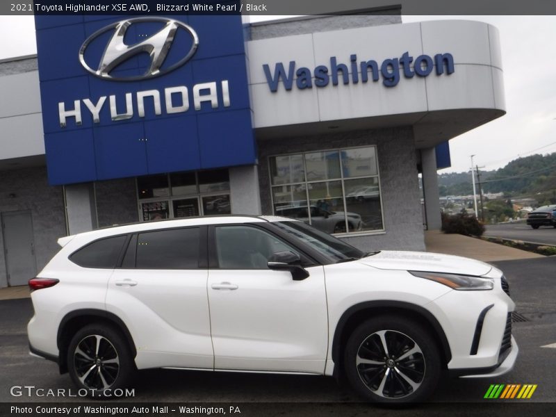 Blizzard White Pearl / Black 2021 Toyota Highlander XSE AWD