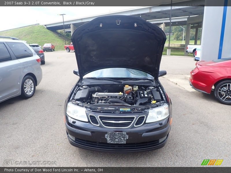 Black / Black/Gray 2007 Saab 9-3 2.0T Convertible