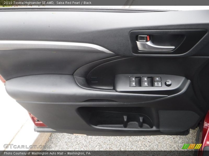 Salsa Red Pearl / Black 2019 Toyota Highlander SE AWD