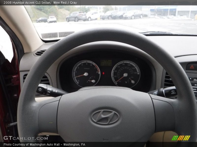 Wine Red / Gray 2008 Hyundai Accent GLS Sedan