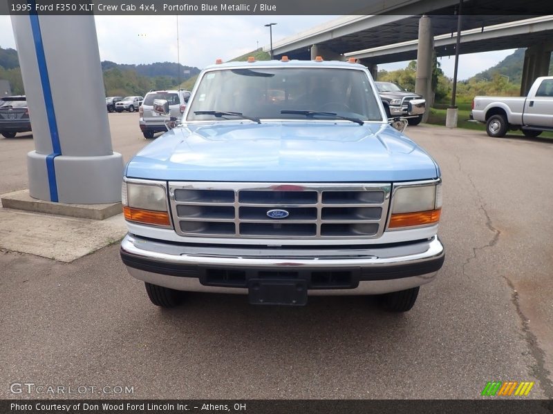 Portofino Blue Metallic / Blue 1995 Ford F350 XLT Crew Cab 4x4
