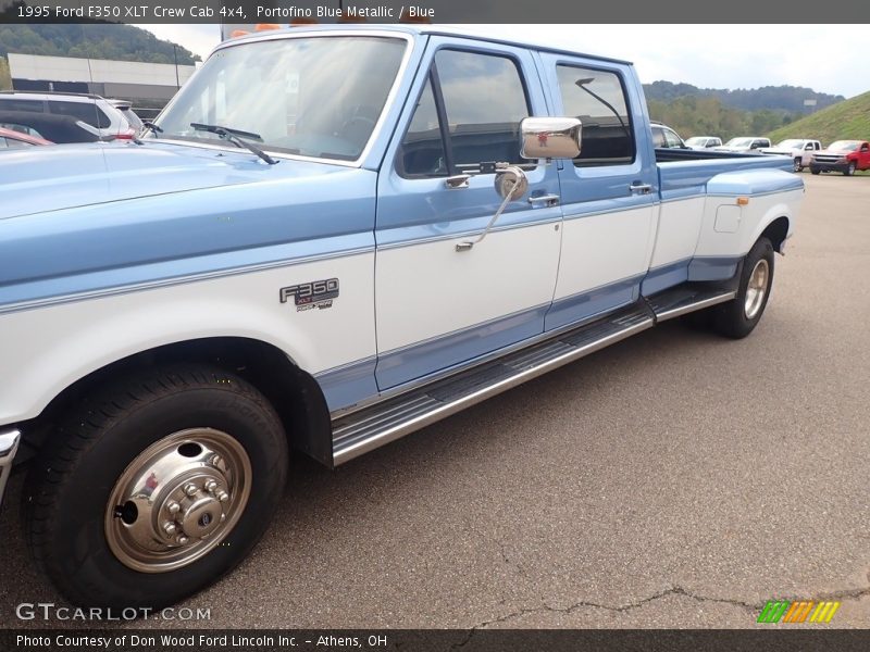Portofino Blue Metallic / Blue 1995 Ford F350 XLT Crew Cab 4x4