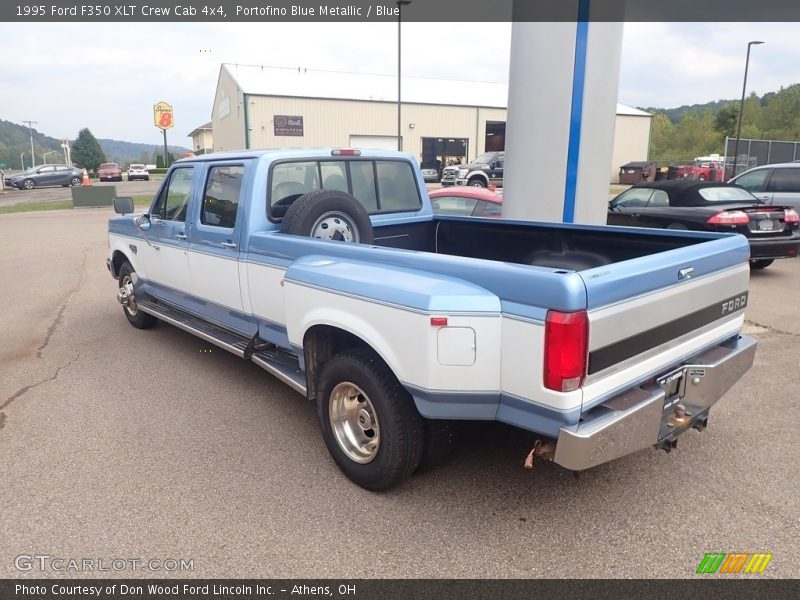 Portofino Blue Metallic / Blue 1995 Ford F350 XLT Crew Cab 4x4