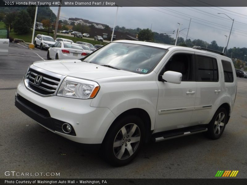 White Diamond Pearl / Beige 2015 Honda Pilot Touring 4WD