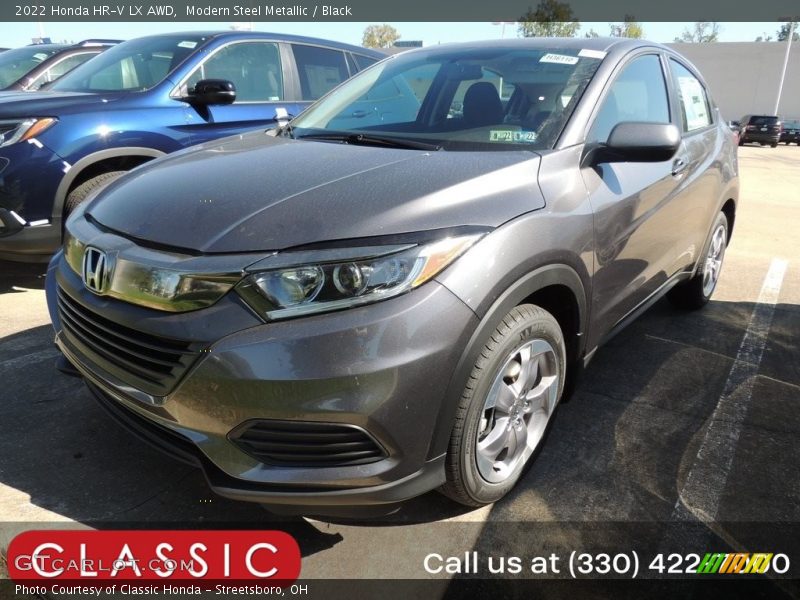 Modern Steel Metallic / Black 2022 Honda HR-V LX AWD