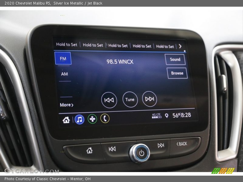 Silver Ice Metallic / Jet Black 2020 Chevrolet Malibu RS