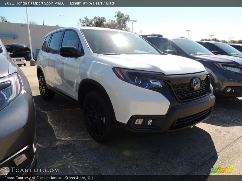 Platinum White Pearl / Black 2021 Honda Passport Sport AWD