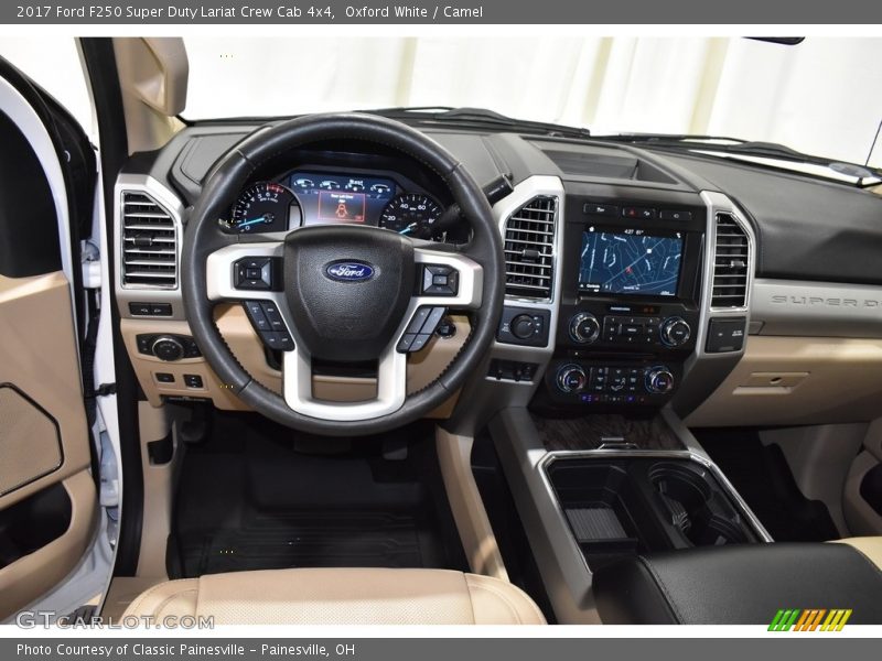 Oxford White / Camel 2017 Ford F250 Super Duty Lariat Crew Cab 4x4