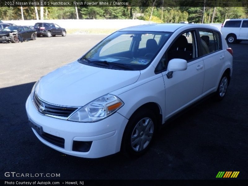 Fresh Powder White / Charcoal 2012 Nissan Versa 1.8 S Hatchback