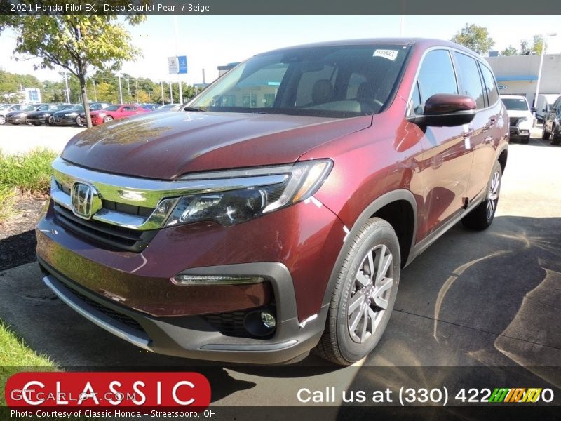 Deep Scarlet Pearl / Beige 2021 Honda Pilot EX