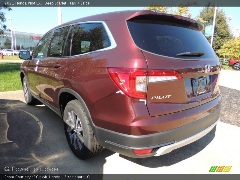 Deep Scarlet Pearl / Beige 2021 Honda Pilot EX