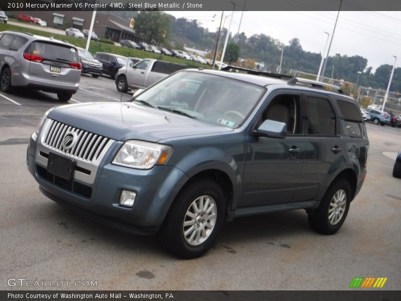 Steel Blue Metallic / Stone 2010 Mercury Mariner V6 Premier 4WD