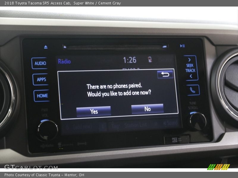 Super White / Cement Gray 2018 Toyota Tacoma SR5 Access Cab