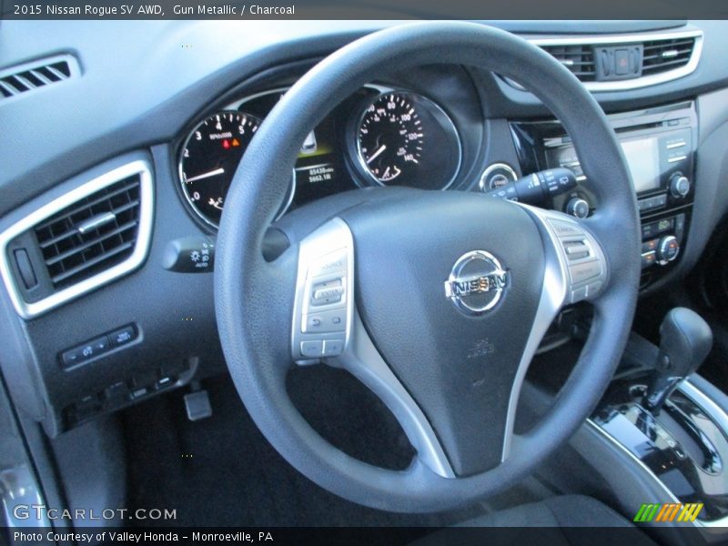 Gun Metallic / Charcoal 2015 Nissan Rogue SV AWD