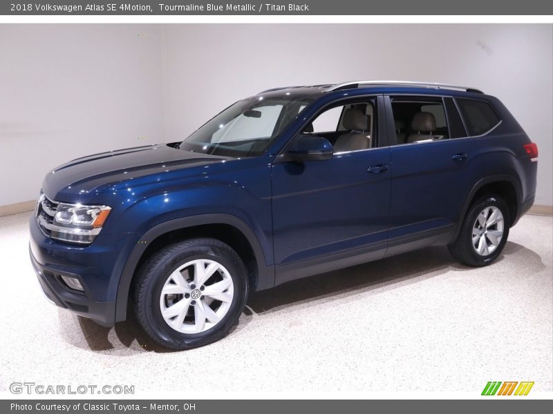 Tourmaline Blue Metallic / Titan Black 2018 Volkswagen Atlas SE 4Motion
