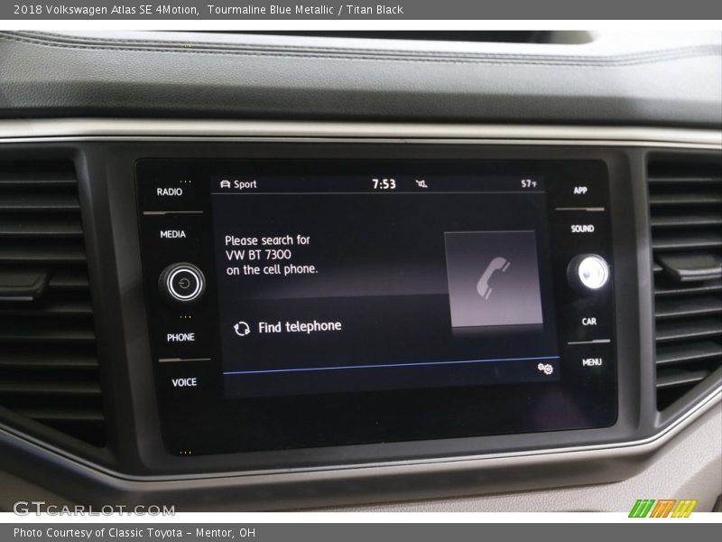 Tourmaline Blue Metallic / Titan Black 2018 Volkswagen Atlas SE 4Motion