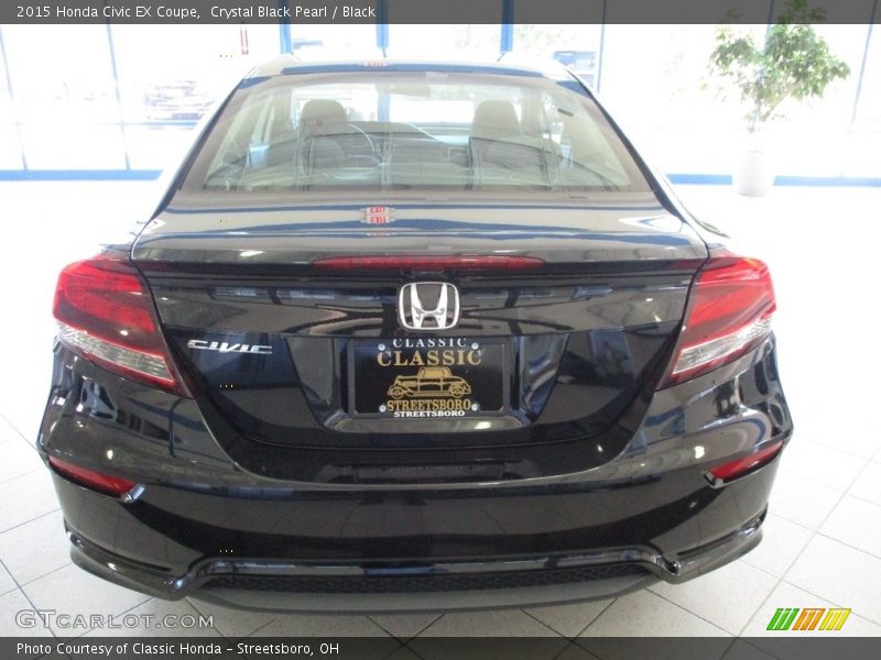 Crystal Black Pearl / Black 2015 Honda Civic EX Coupe