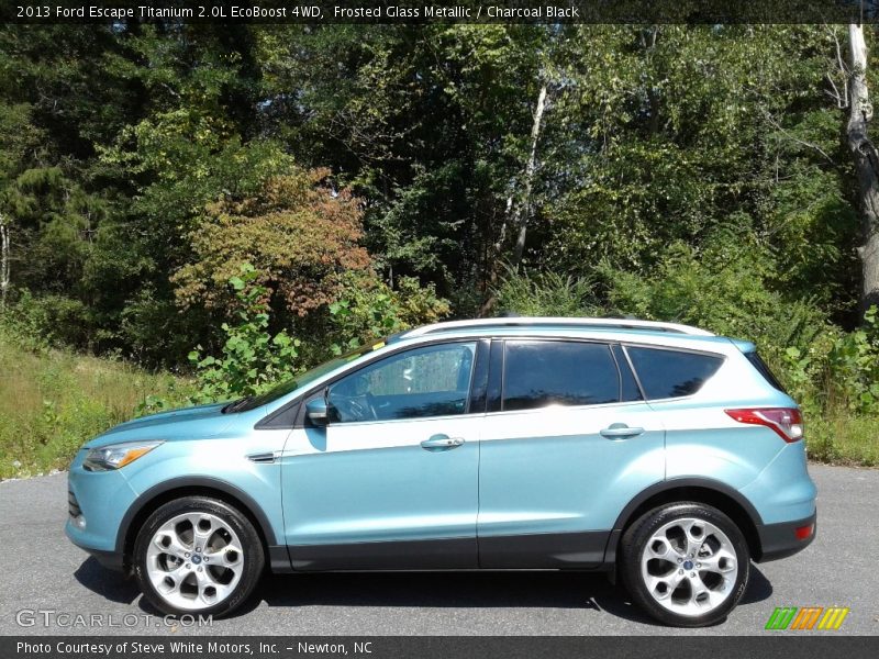 Frosted Glass Metallic / Charcoal Black 2013 Ford Escape Titanium 2.0L EcoBoost 4WD